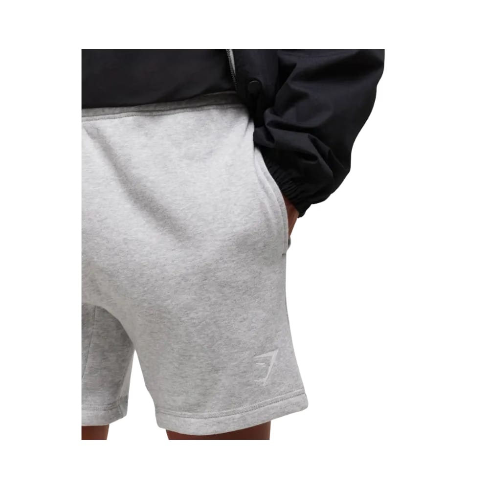 Gymshark Crest 7" Shorts Slim Fit Light Grey Marl