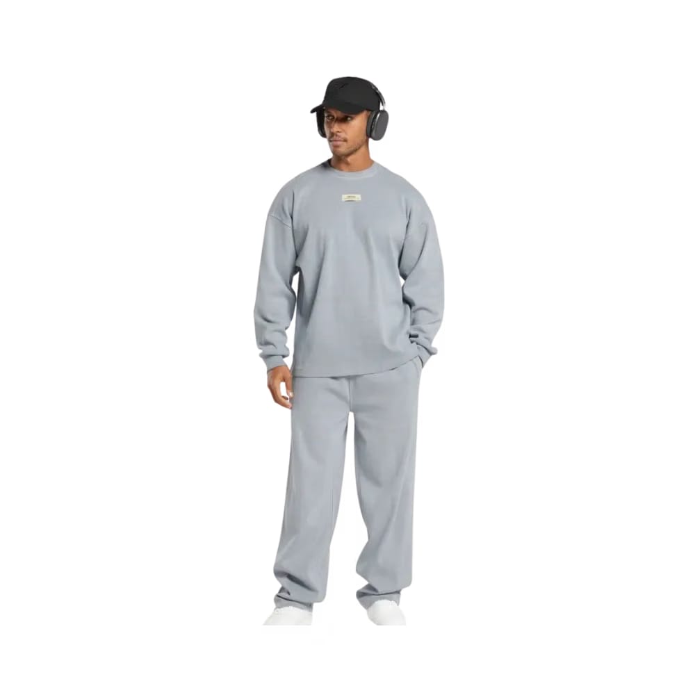 Gymshark Heavyweight Rib Crew Oversized Fit Denim Grey