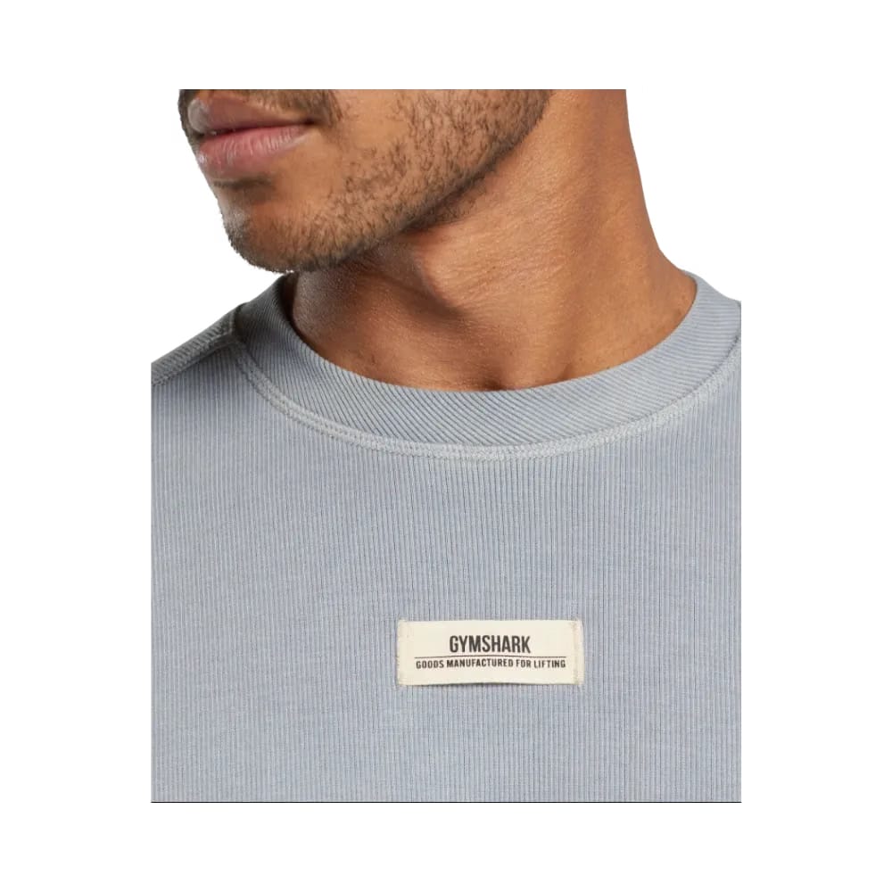 Gymshark Heavyweight Rib Crew Oversized Fit Denim Grey