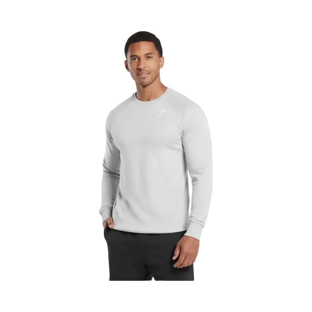Gymshark Crest Sweatshirt Slim Fit Light Grey Marl