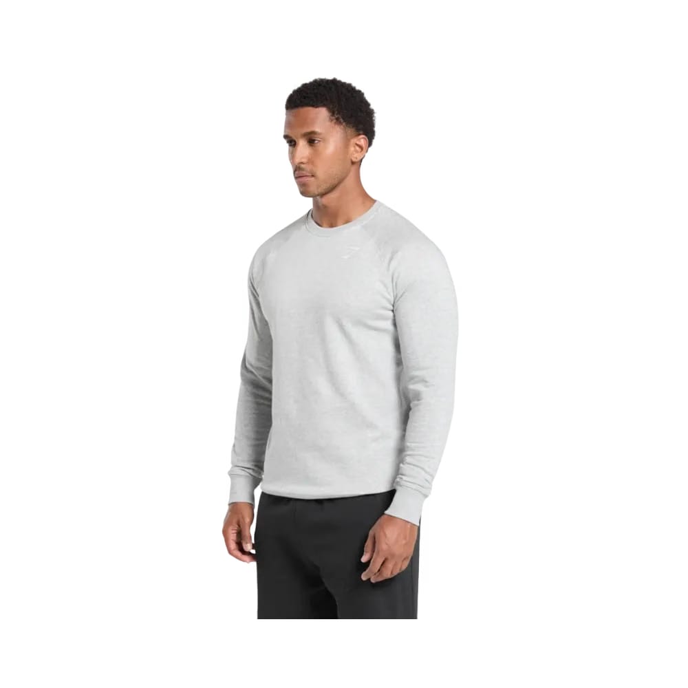 Gymshark Crest Sweatshirt Slim Fit Light Grey Marl