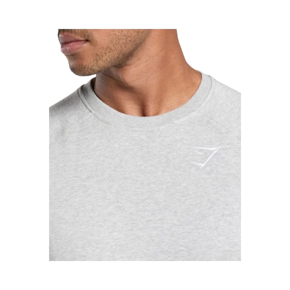 Gymshark Crest Sweatshirt Slim Fit Light Grey Marl