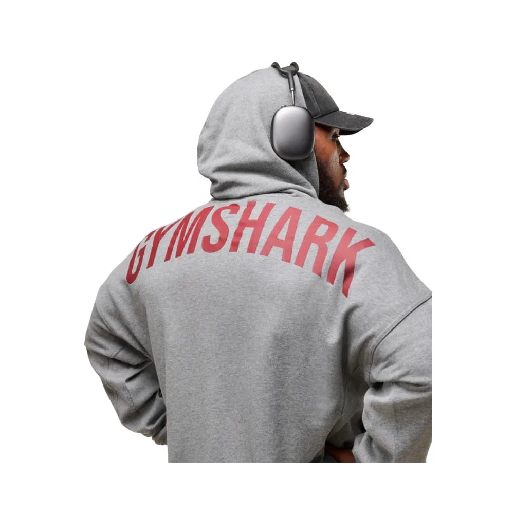 Gymshark Power Zip Up Hoodie Oversized Fit Charcoal Core Marl