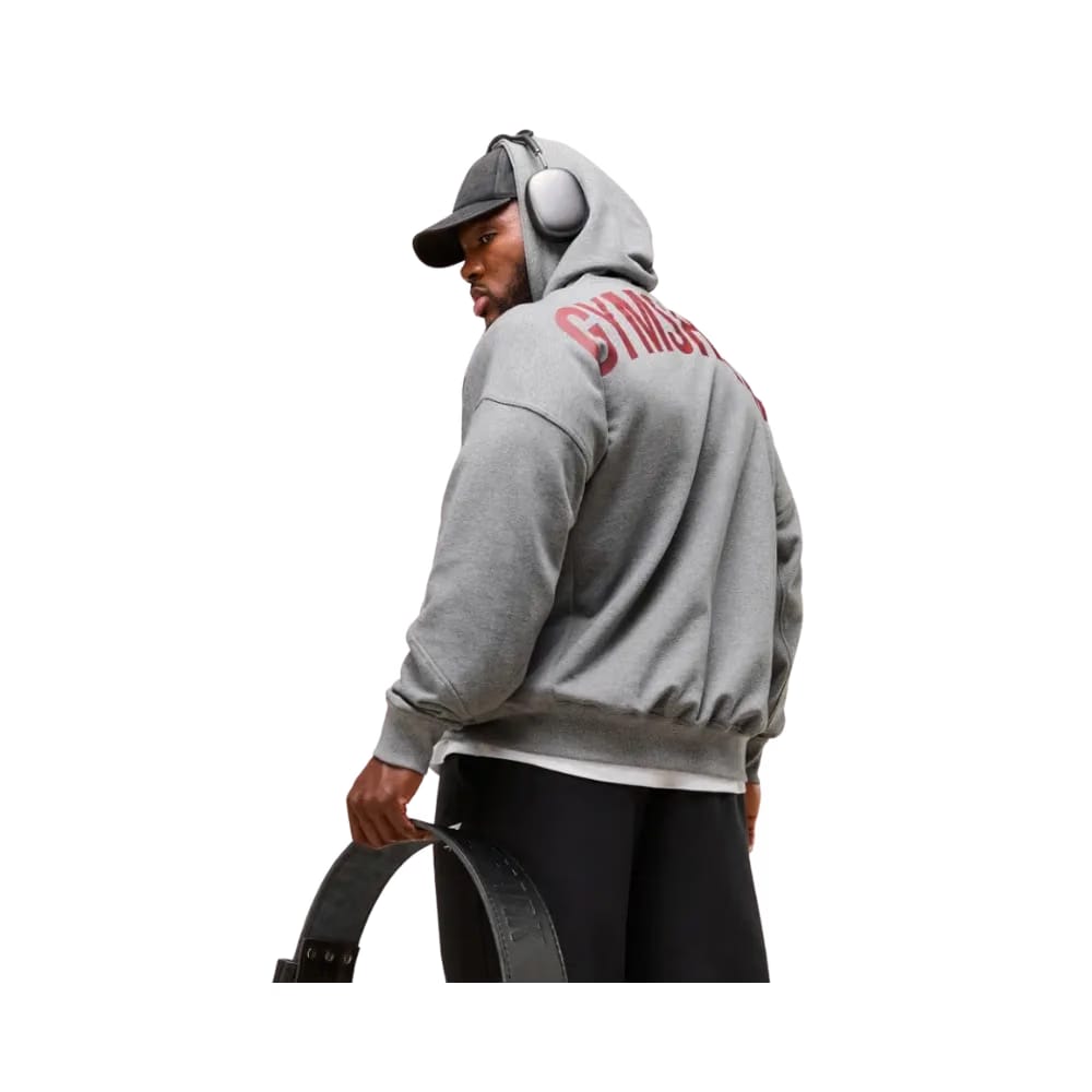 Gymshark Power Zip Up Hoodie Oversized Fit Charcoal Core Marl