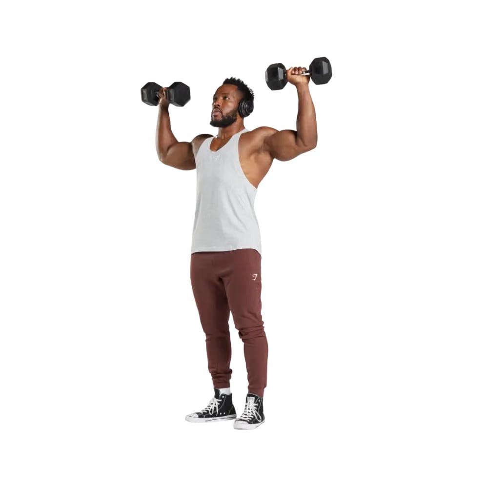 Gymshark React Stringer Slim Fit Light Grey Core Marl