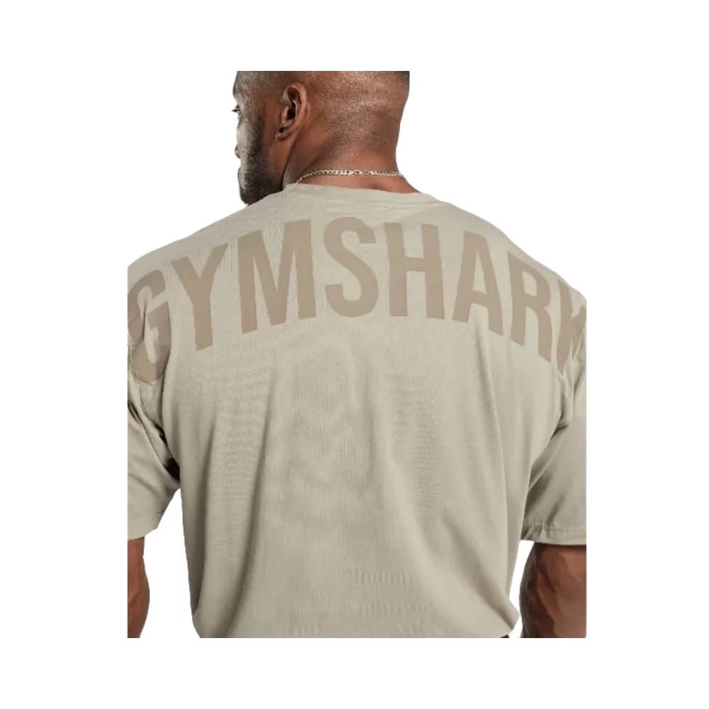 Gymshark Power T-Shirt Oversized Fit Ecru Brown