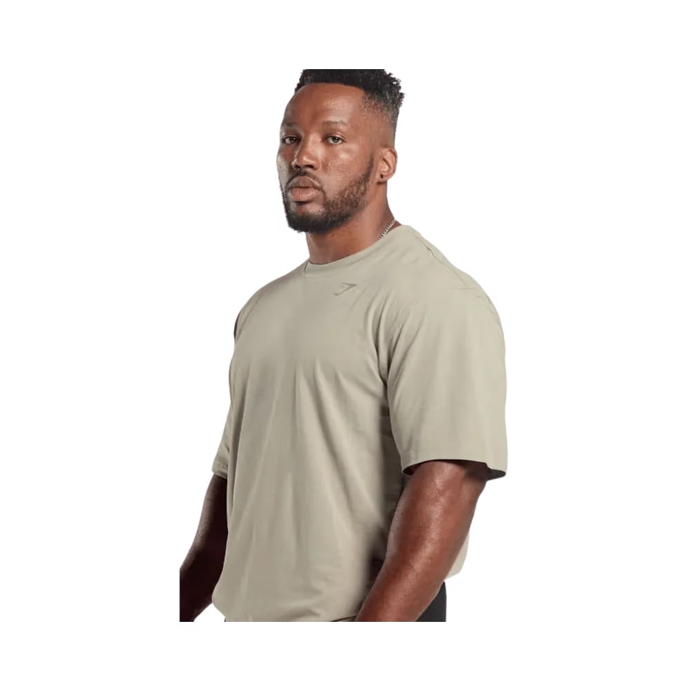 Gymshark Power T-Shirt Oversized Fit Ecru Brown