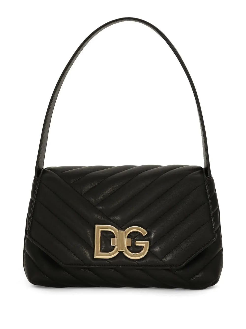 logo-buckle padded leather bag