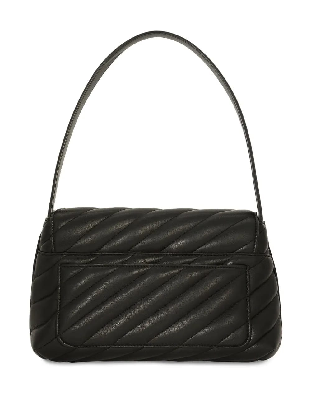 logo-buckle padded leather bag