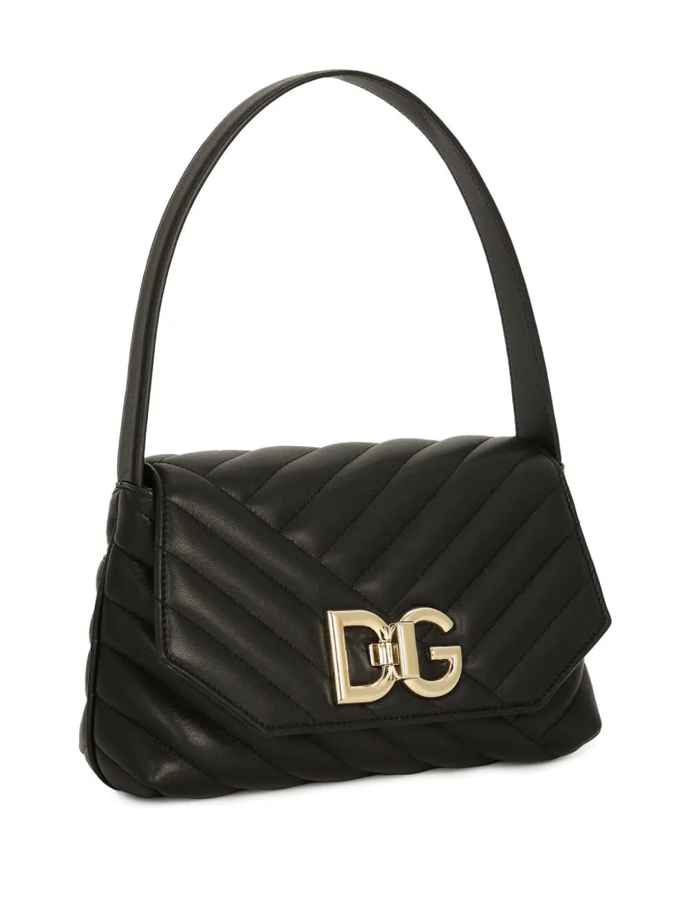 logo-buckle padded leather bag