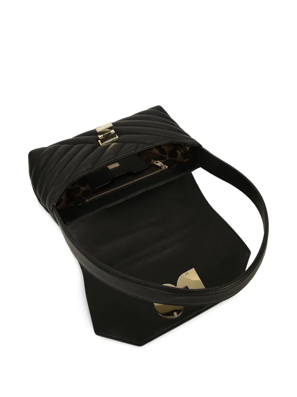 logo-buckle padded leather bag