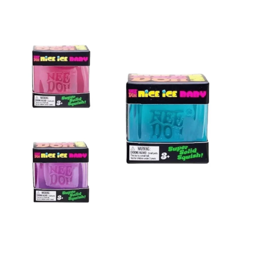 NeeDoh NeeDoh Nice Ice Baby Squishy Fidget Toy 3x Lot Pink Blue Purple