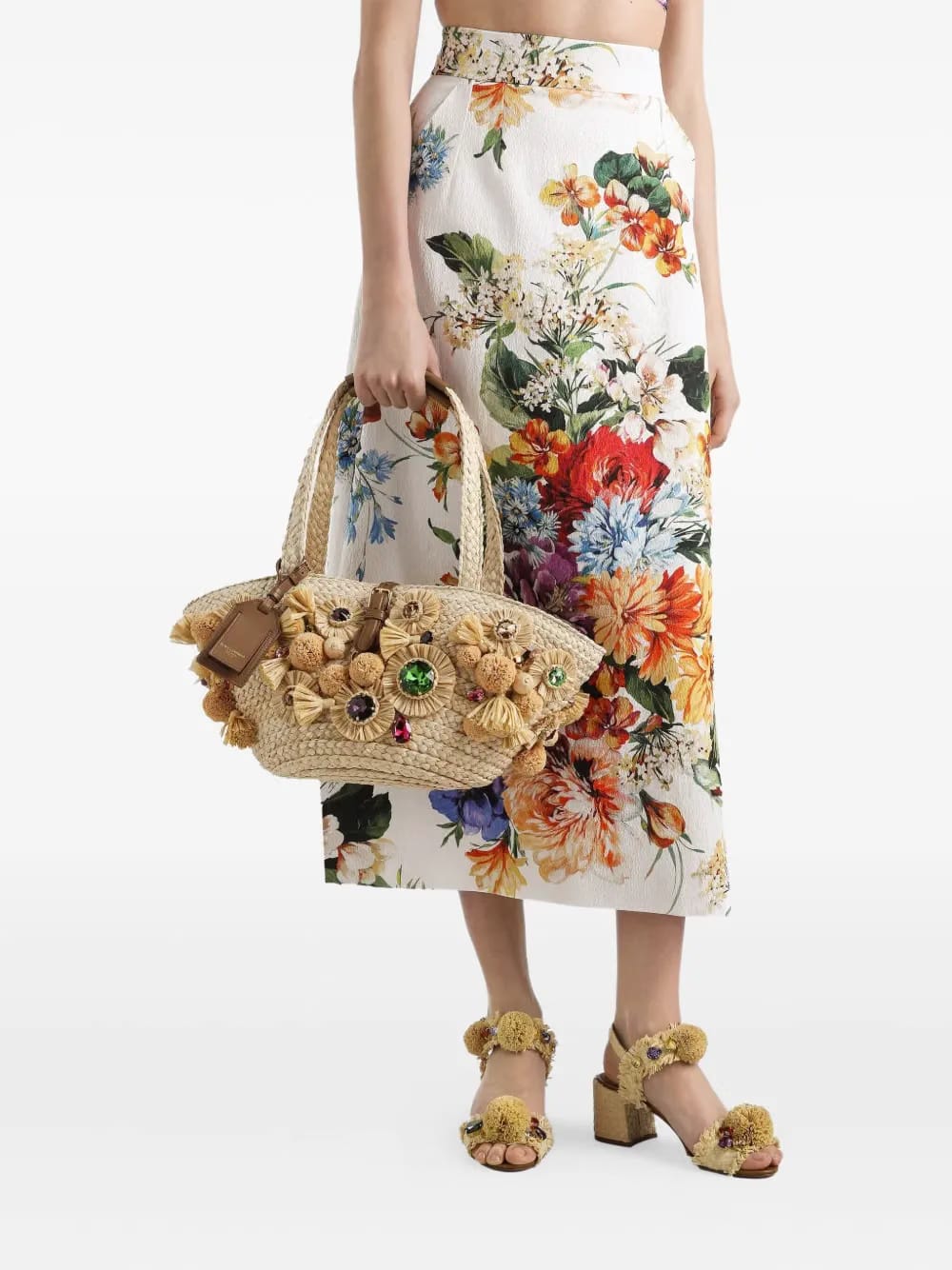 embellished basket bag