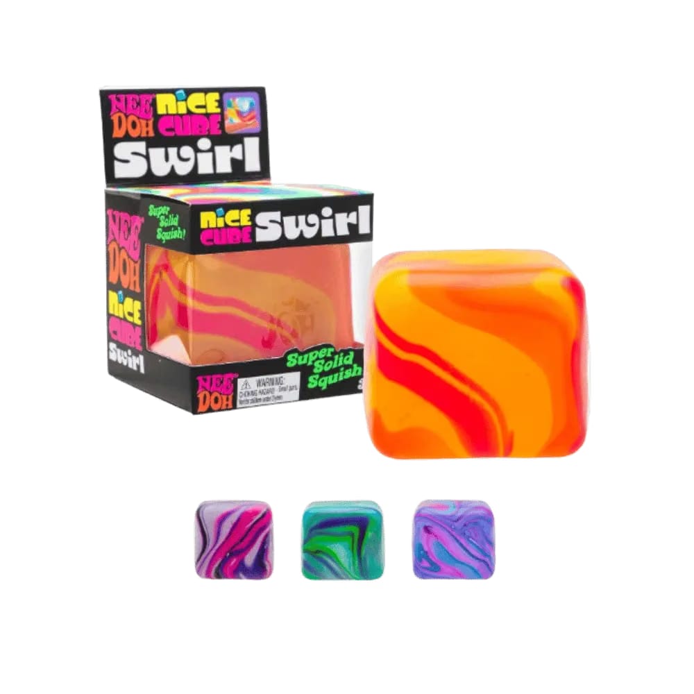 NeeDoh Jumbo Swirl Nice Berg Squishy Fidget Toy 3x Lot Orange/Blue/Purple