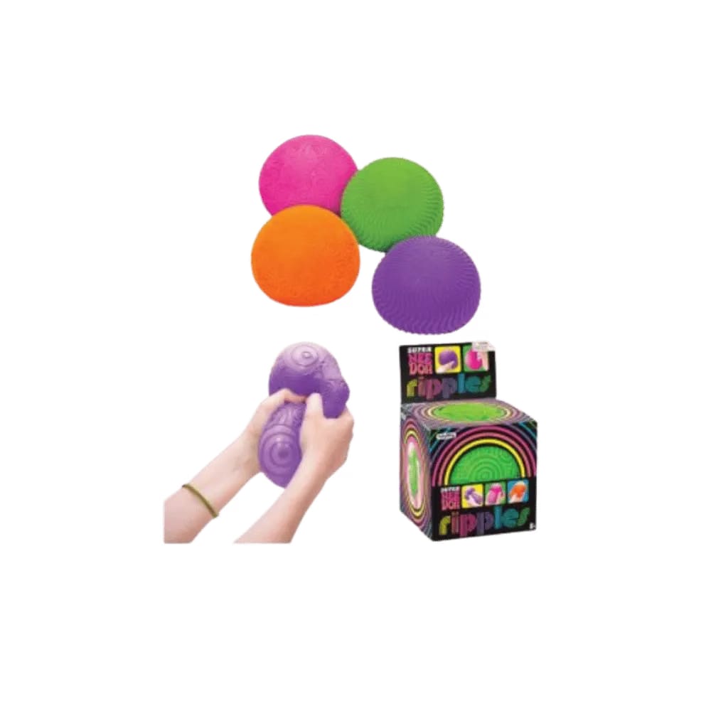 NeeDoh Super Ripples Fidget Ball Set of 4 Pink Purple Green Orange