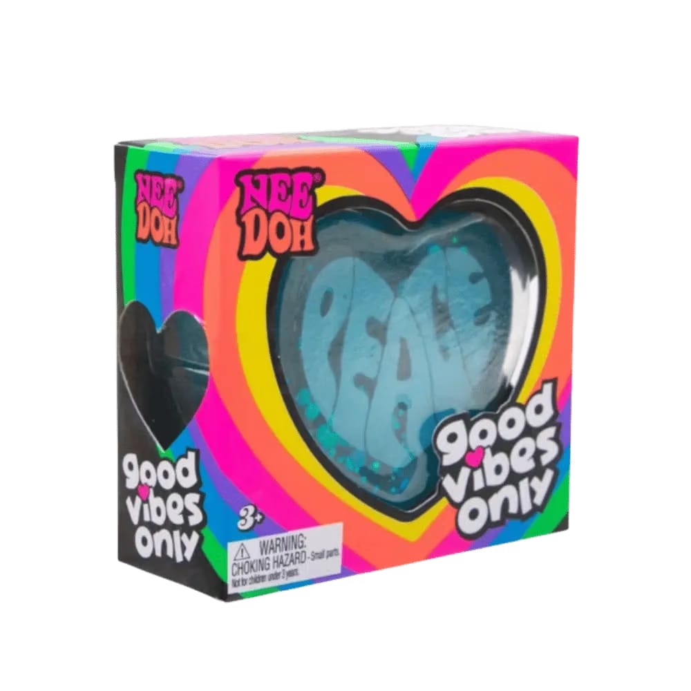 NeeDoh Good Vibes Only Squishy Fidget Toy (Text on Heart May Vary) Blue