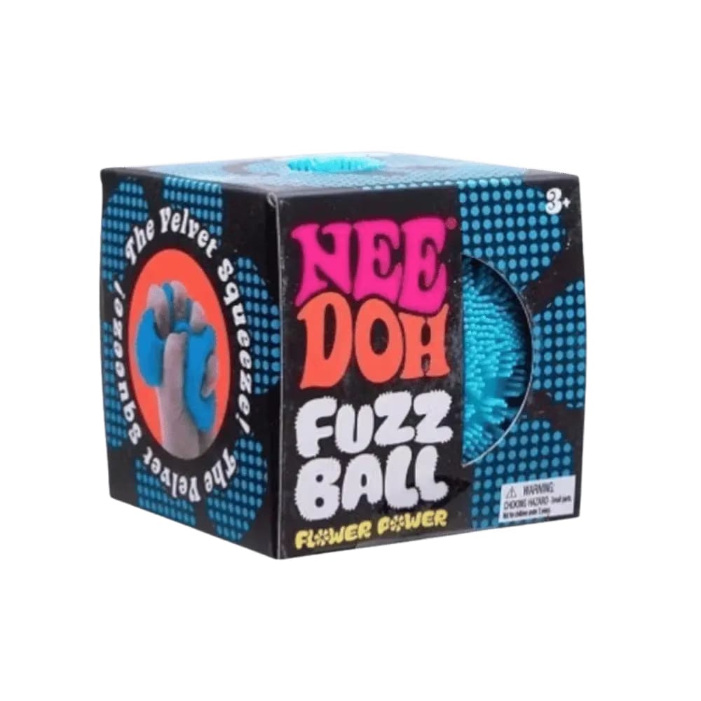 NeeDoh Flower Power Fuzz Ball Squishy Fidget Toy Blue