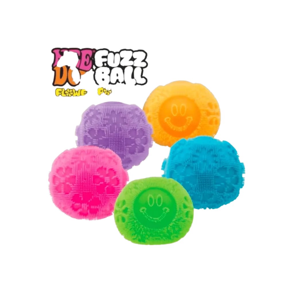 NeeDoh Flower Power Fuzz Ball Squishy Fidget Toy Blue