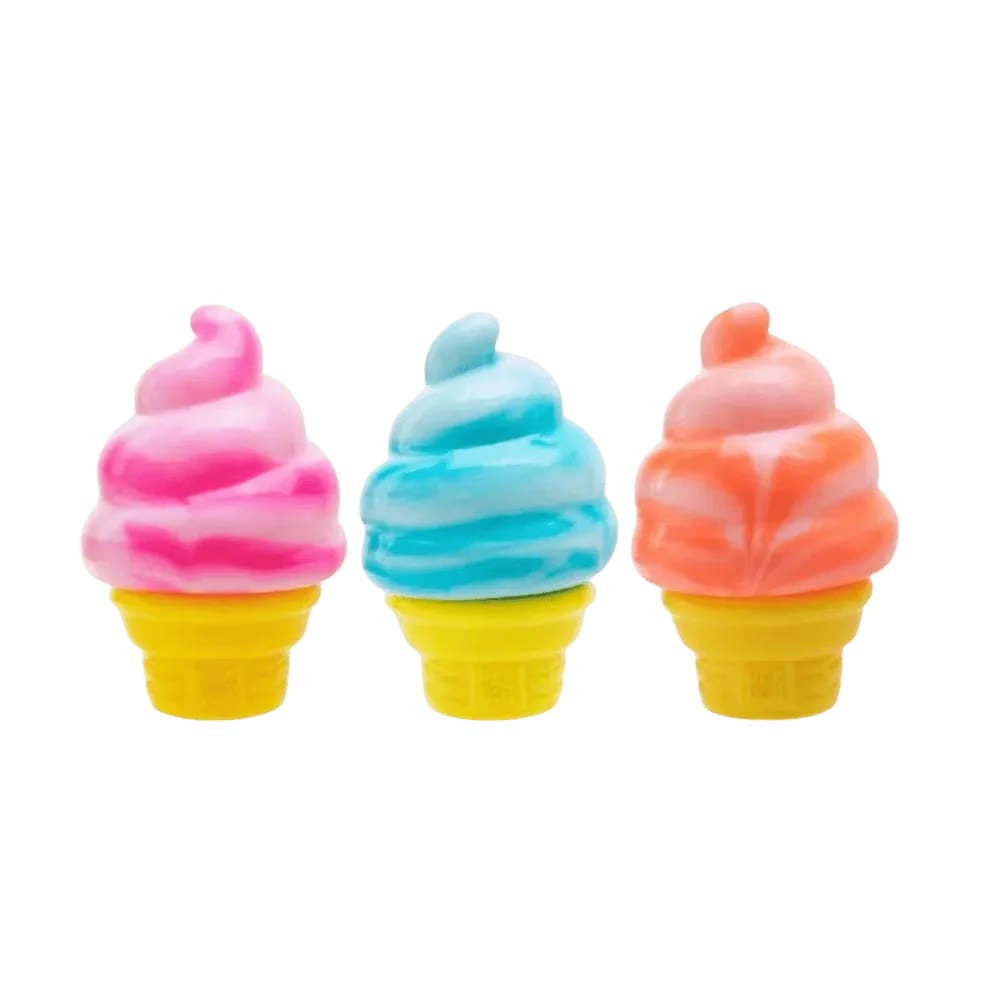 NeeDoh Nice Cream Ice Cream Cone Squishy Fidget Toy 3x Lot Orange/Pink/Blue