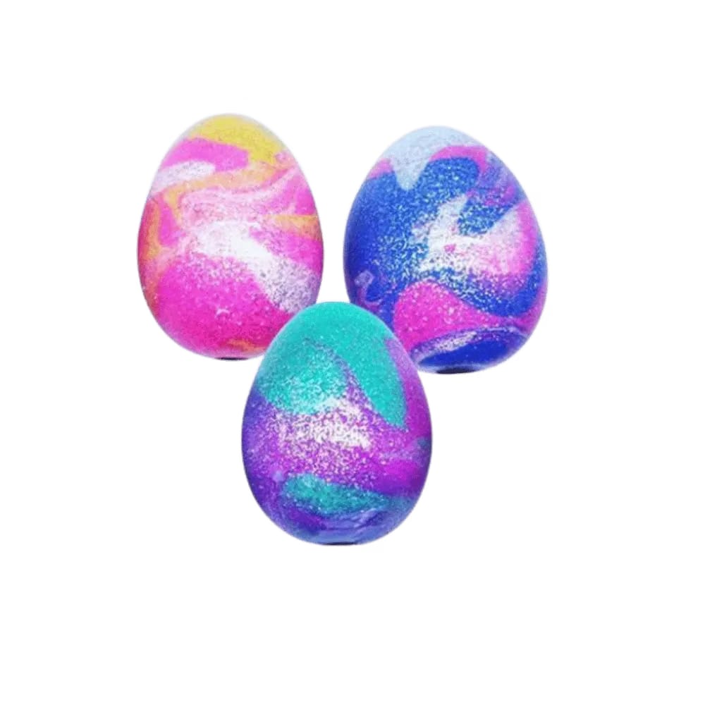NeeDoh Swirlie Egg Squishy Fidget Toy 3x Lot Orange Purple Pink