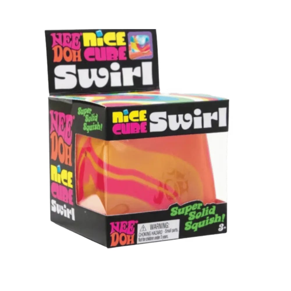 NeeDoh Nice Cube Swirl Super Squeeze! Orange Pink Yellow