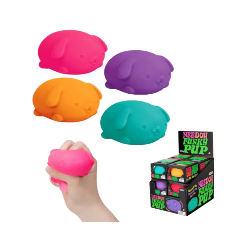 NeeDoh Funky Pup Squishy Fidget Toy Pink