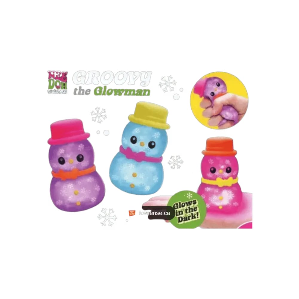 NeeDoh Groovy the Glowman Squishy Fidget Toy Set of 3 Pink Blue Purple