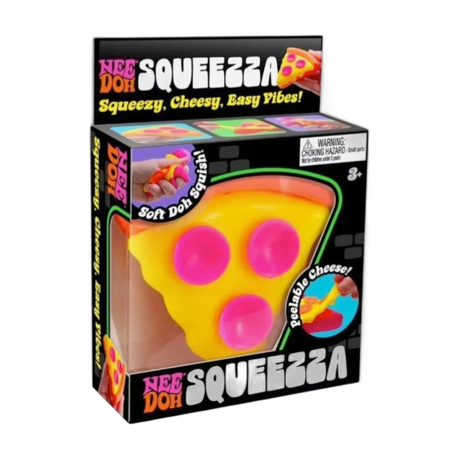 NeeDoh Squeeza Pizza Squishy Fidget Toy Orange Crust