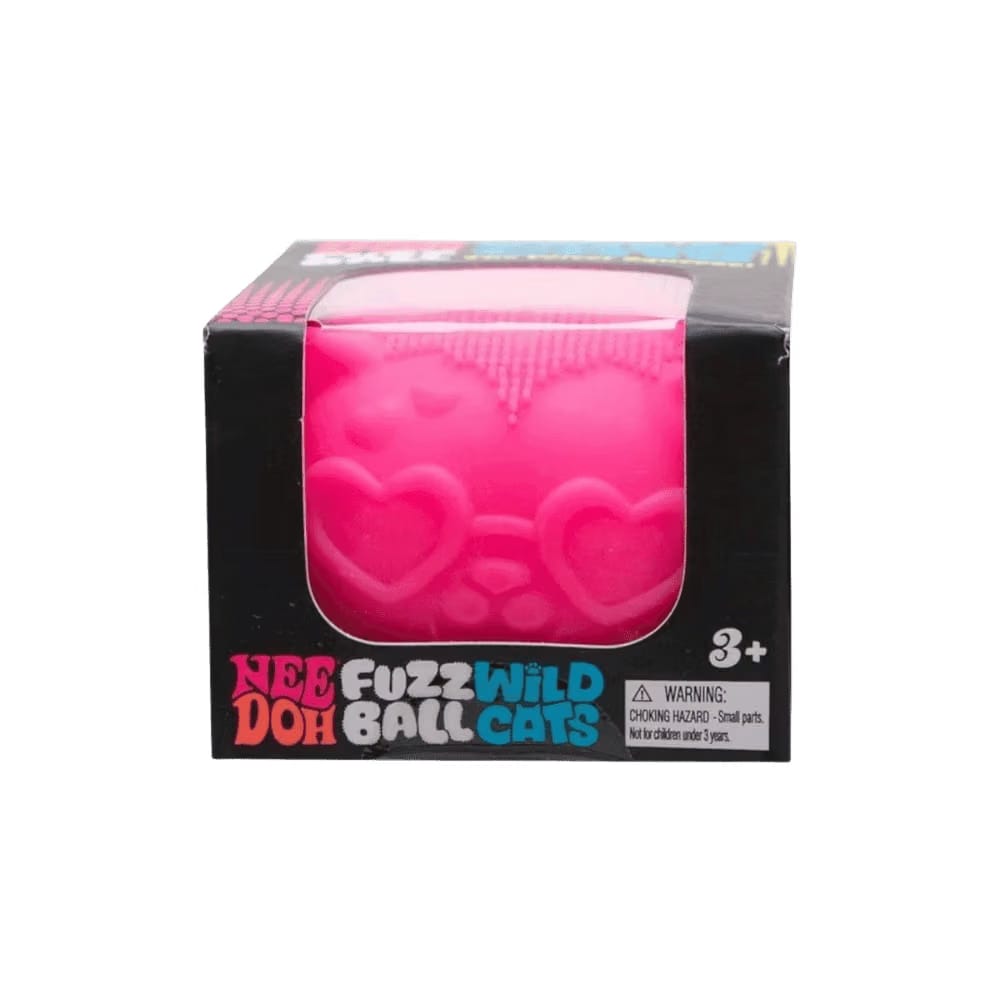 NeeDoh Fuzz Ball Wild Cats Squishy Fidget Toy Pink