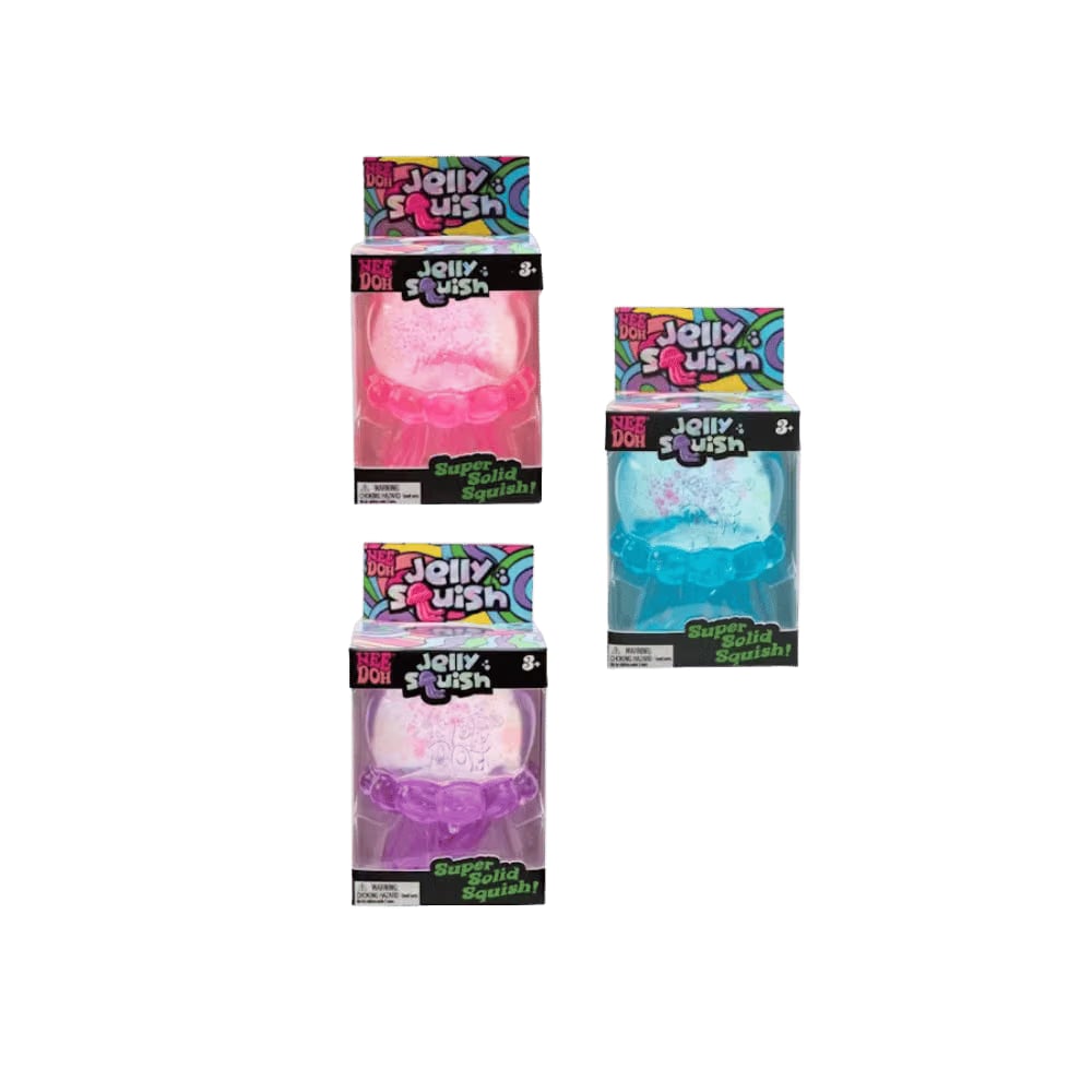 NeeDoh JellySquish Squishy Fidget Toy 3x Lot Purple/Pink/Blue