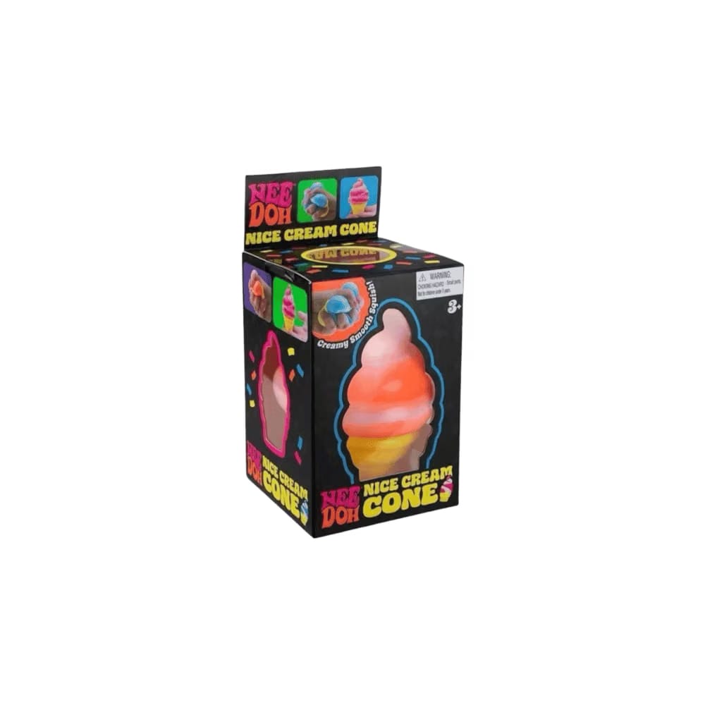 NeeDoh Nice Cream Ice Cream Cone Squishy Fidget Toy Orange
