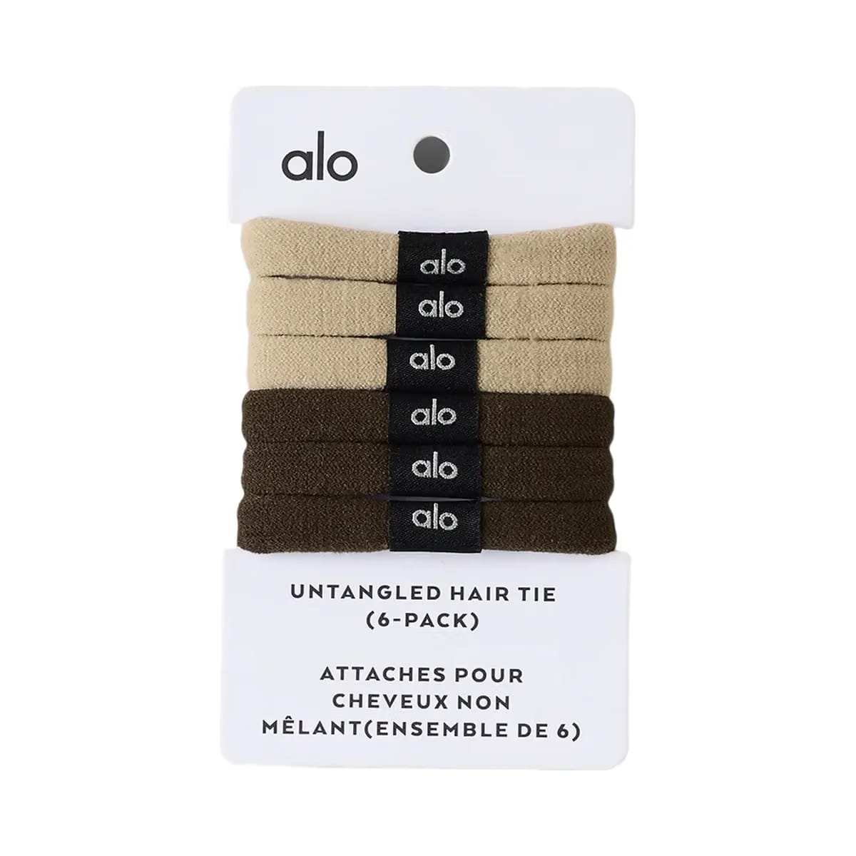 Alo Untangled Hair Tie (6-Pack) - Beige/Espresso