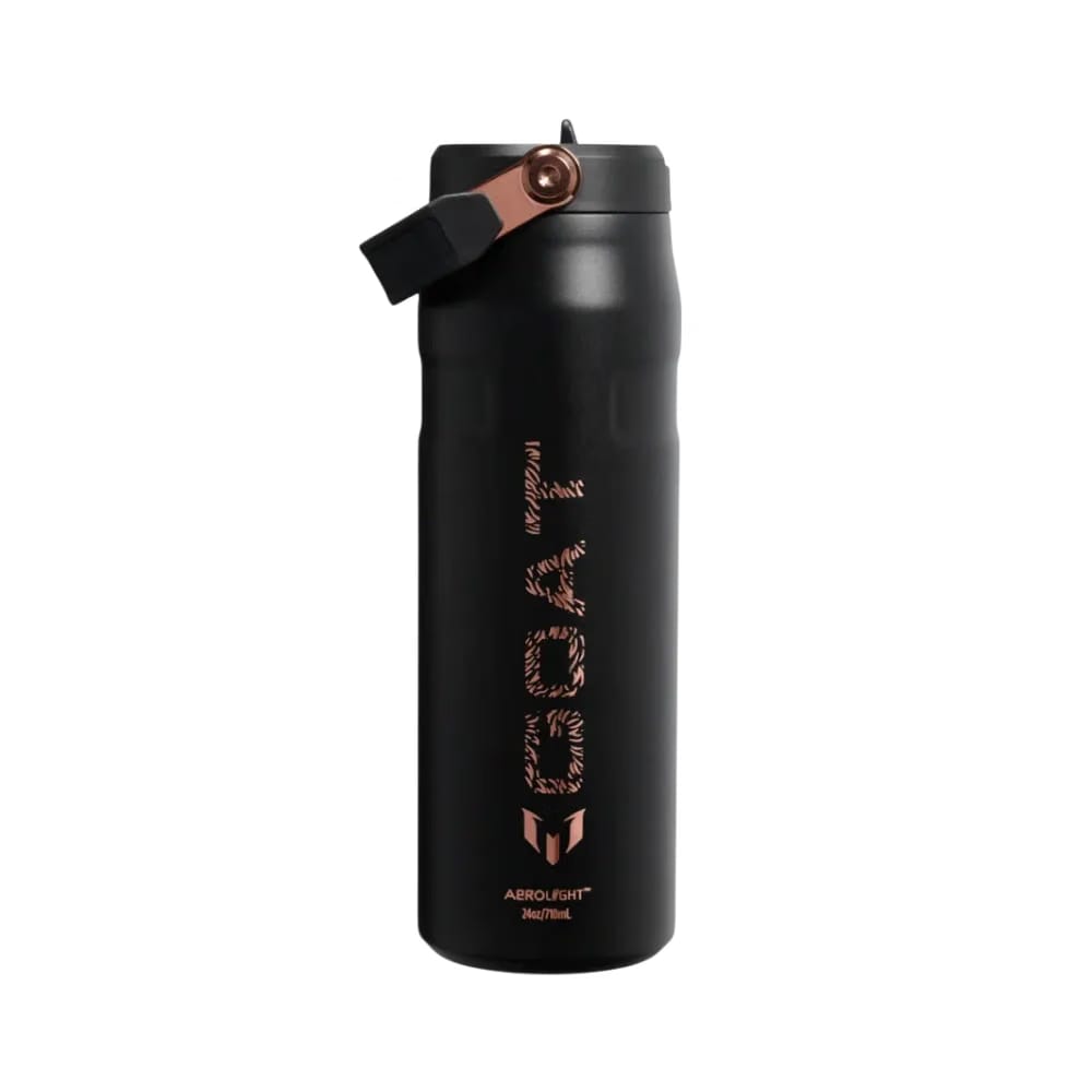 The Messi x Stanley IceFlow™ Flip Straw 2.0 Bottle | 24 OZ 'Messi GOAT Black'