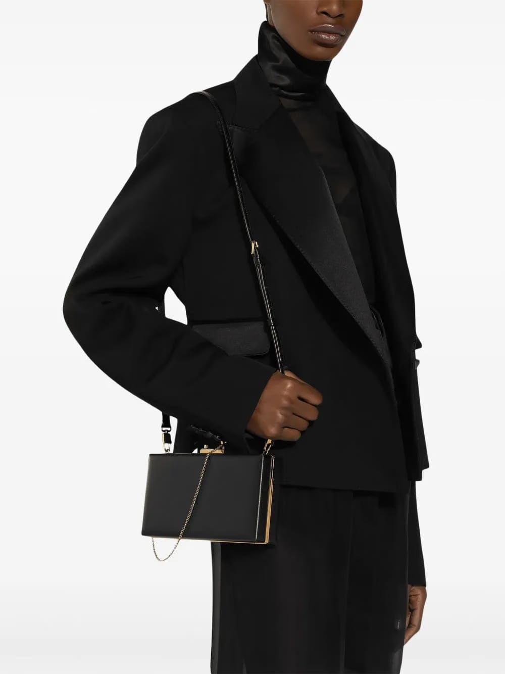chain-detail clutch bag