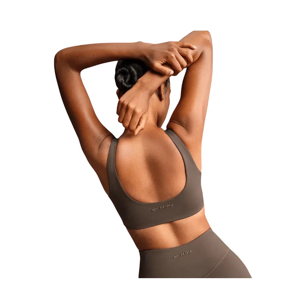Nike X Skims Women's Scoop-Neck Bra Dark Sepia
