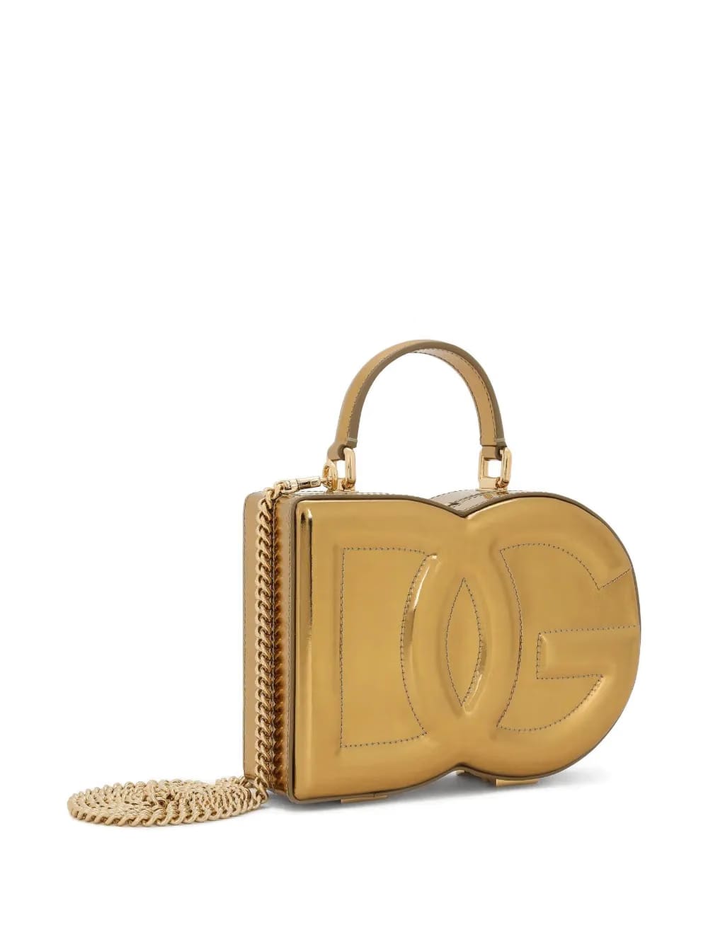DG embossed metallic-effect bag