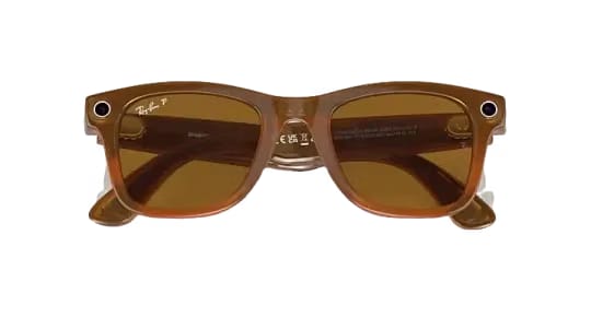 Ray Ban Meta Smart Glasses - Wayfarer 'Shiny Caramel' Lenses - Brown