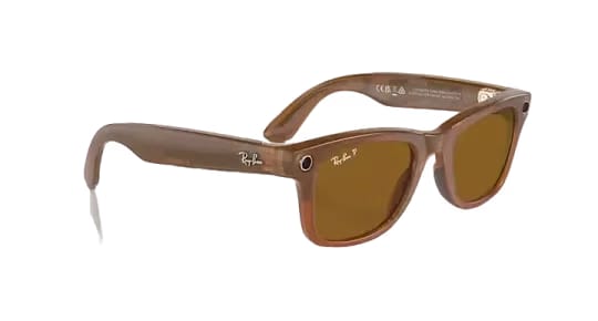 Ray Ban Meta Smart Glasses - Wayfarer 'Shiny Caramel' Lenses - Brown