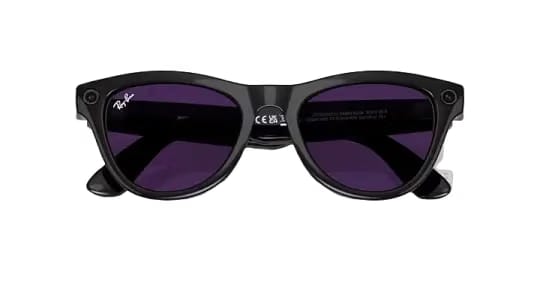 Ray Ban Meta Skyler 'Shiny Black' Lenses- Clear/Amethyst