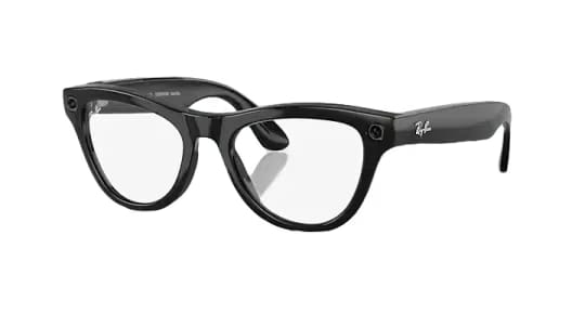 Ray Ban Meta Skyler 'Shiny Black' Lenses- Clear/Amethyst