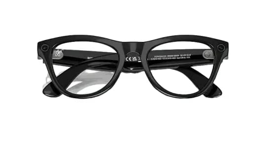 Ray Ban Meta Skyler 'Shiny Black' Lenses- Clear/Amethyst