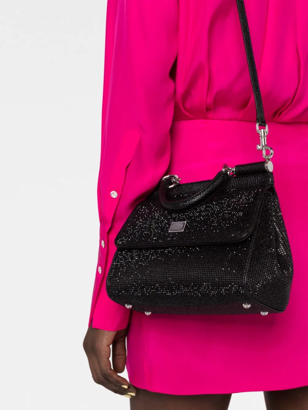small Sicily rhinestone shoulder bag