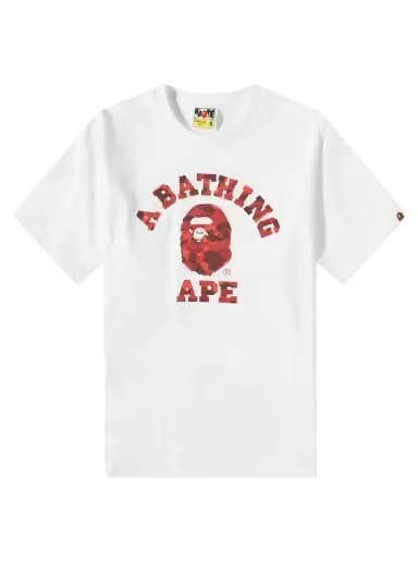 Bape Color Camo College T-Shirt White /Red (SS23)