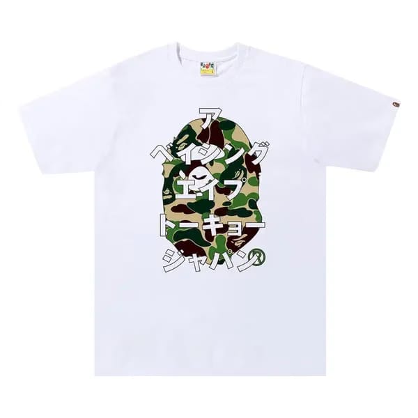 BAPE ABC Camo Japanese Letters T-Shirt White