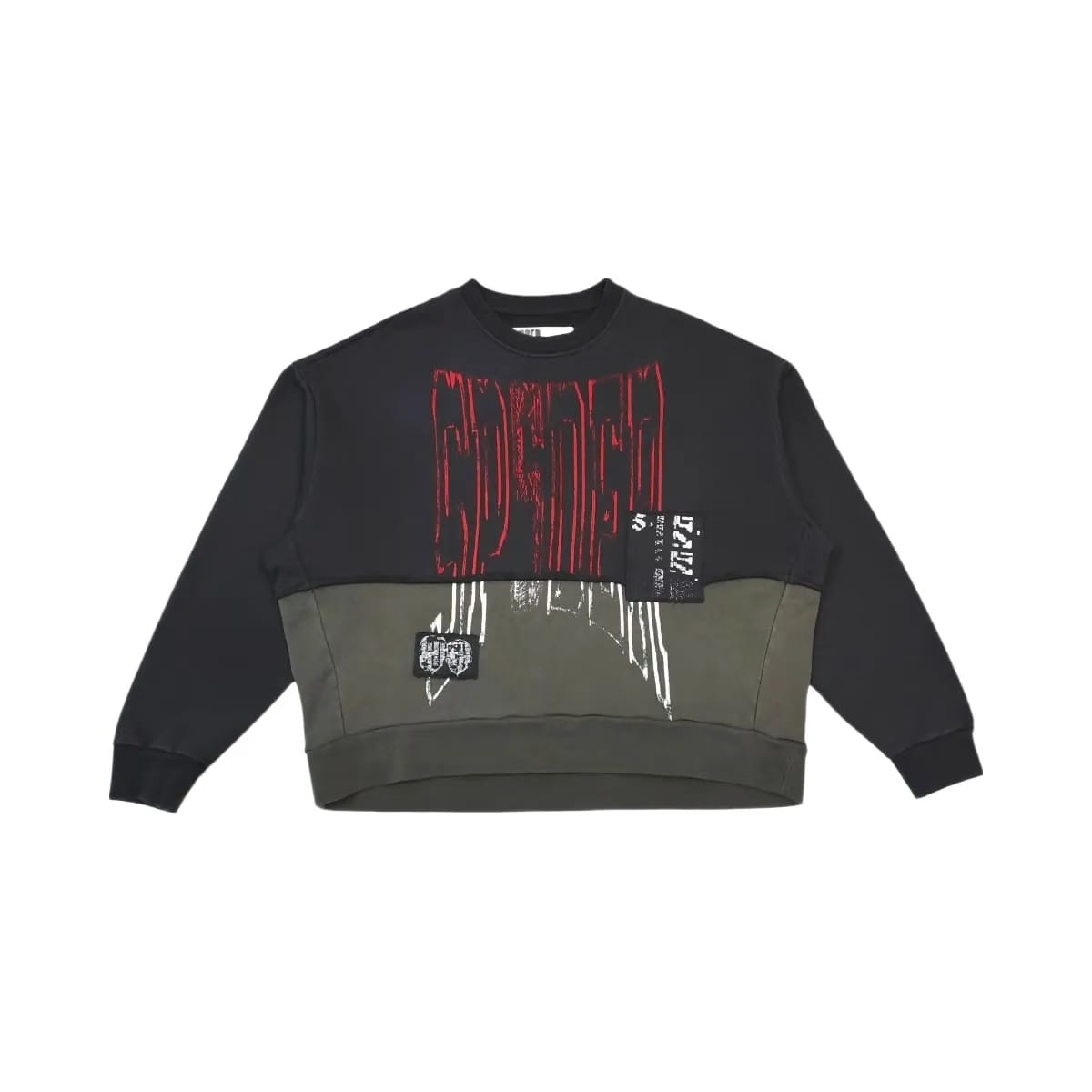 SP5DER Diffused Collegiate Crewneck Black