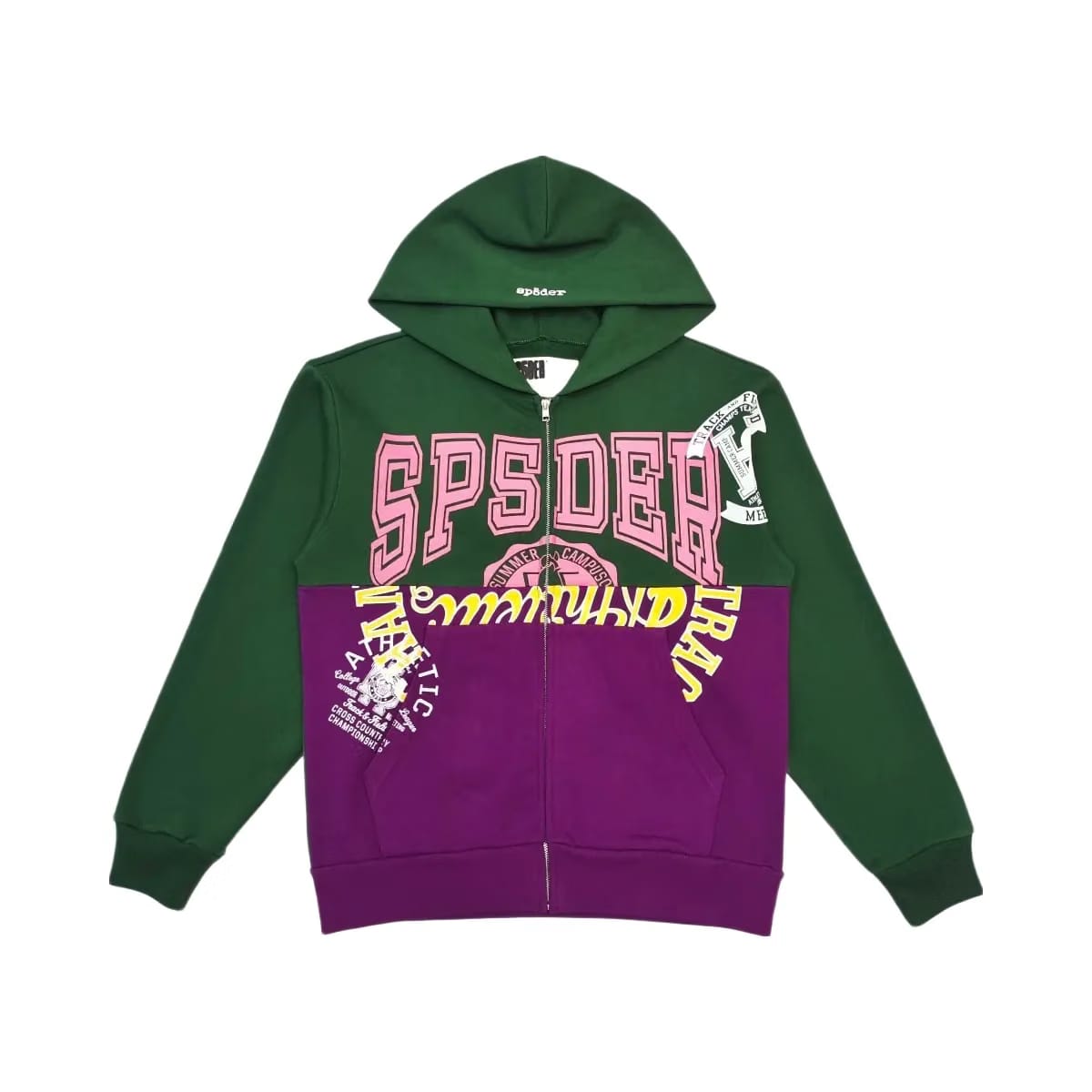 SP5DER Campers Field Zip Up Hoodie Green