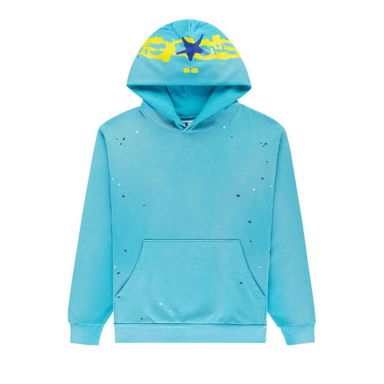 SP5DER Heavy Web Hoodie Cyan