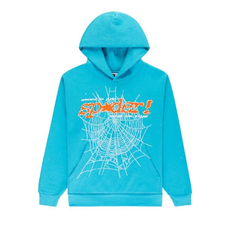 SP5DER Punk V2 Hoodie Cyan