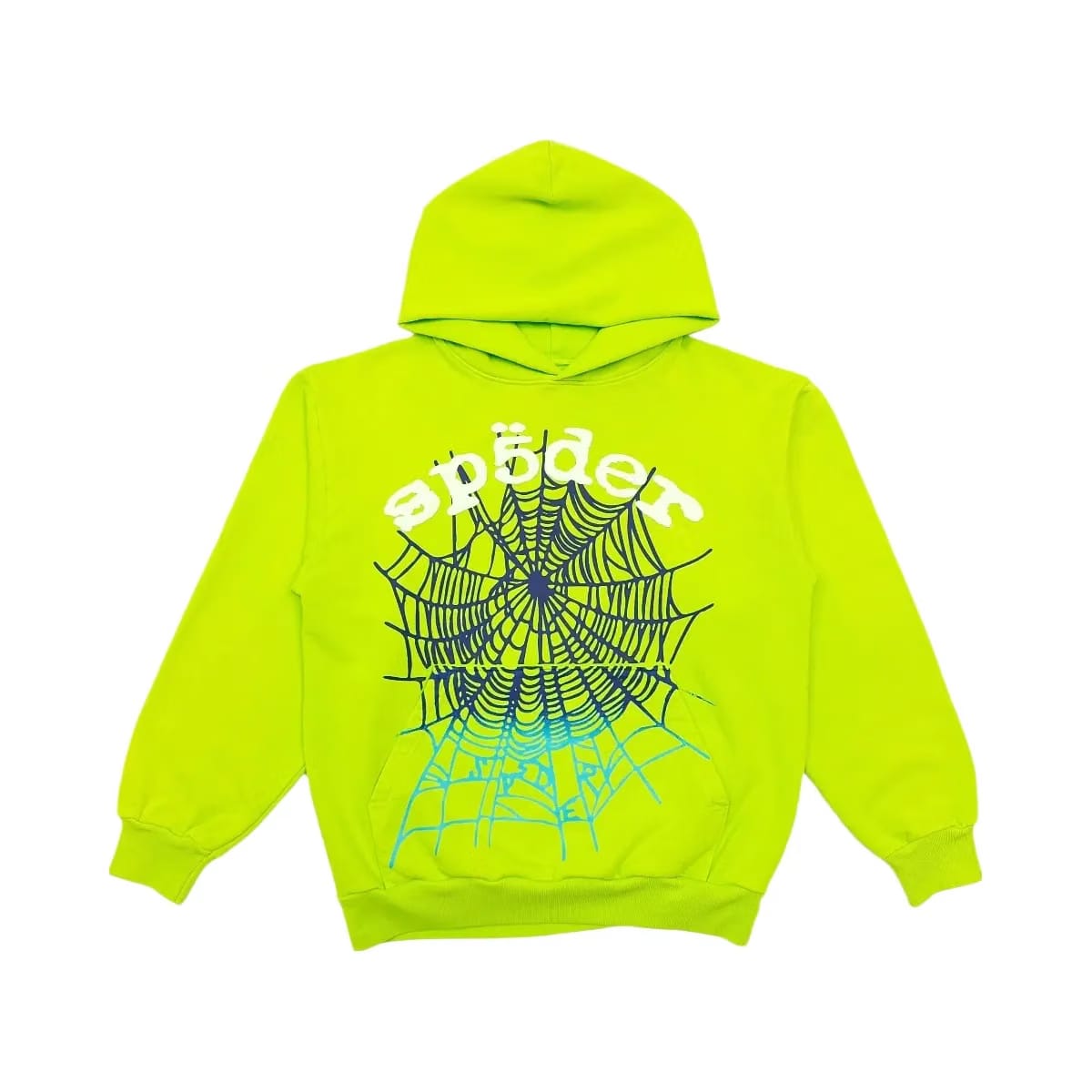 SP5DER Og Web V2 Gradient Hoodie Acid Green