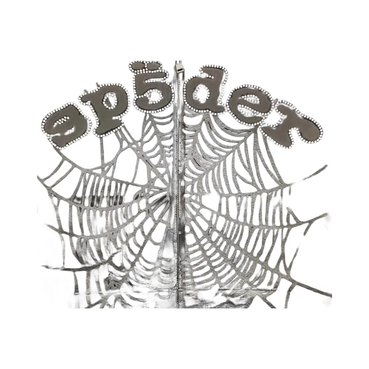 SP5DER Og Web V2 Rhinestone Zip Up Black